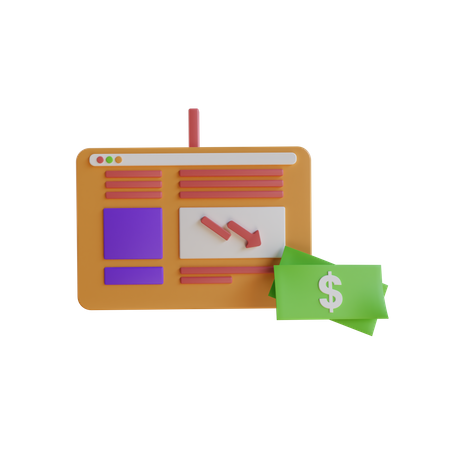Fallling Money Persentation 3D Icon