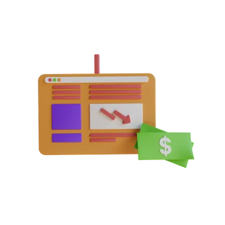 Fallling Money Persentation 3D Icon