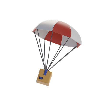 Fallschirm und Box-Abbildung  3D Icon