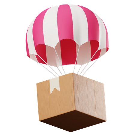 Fallschirmlieferung  3D Illustration