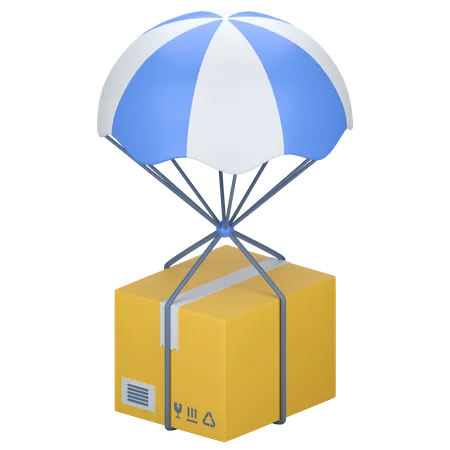 Fallschirm Senden Lieferung Paket 3 D Symbol Darstellung 3D Icon