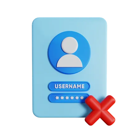 Falscher Benutzername und falsches Passwort  3D Icon