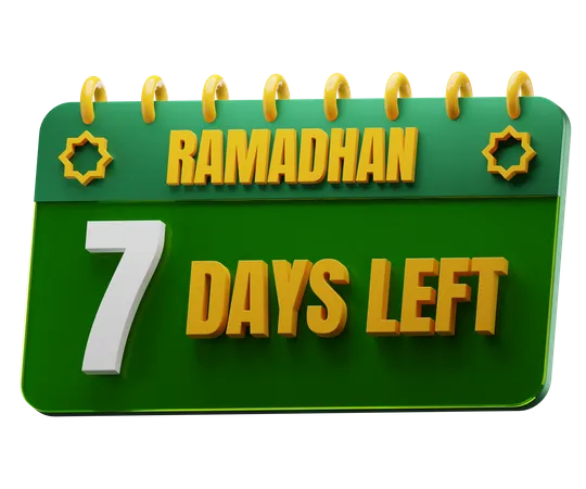 Faltam 7 dias para o Ramadã  3D Icon