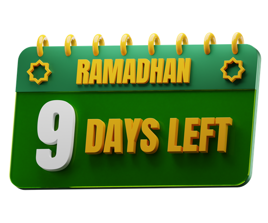 Faltam 9 dias para o Ramadã  3D Icon