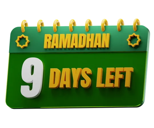 Faltam 9 dias para o Ramadã  3D Icon