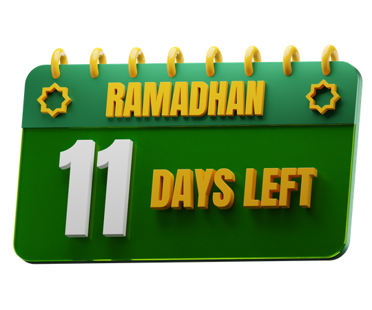 Faltan 11 días para el Ramadán  3D Icon