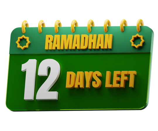 Quedan 12 días para el Ramadán  3D Icon