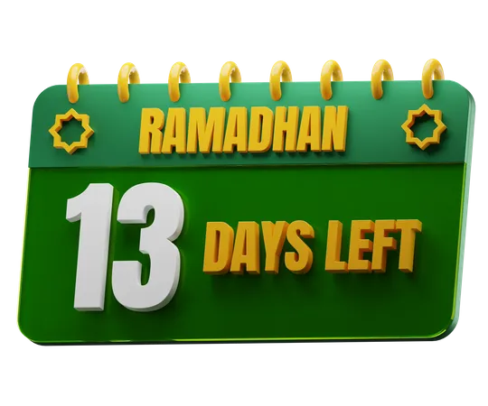 Quedan 13 días para el Ramadán  3D Icon