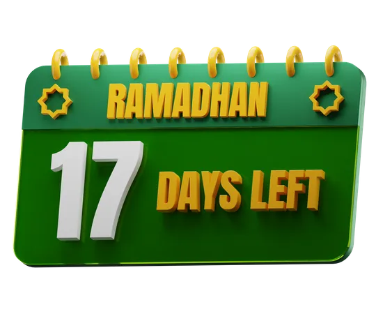 Quedan 17 días para el Ramadán  3D Icon