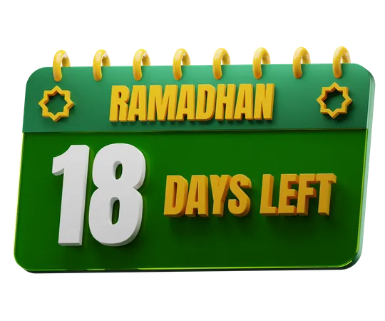 Quedan 18 días para el Ramadán  3D Icon