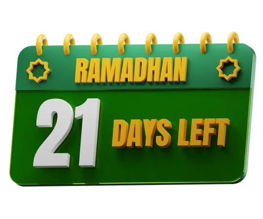 Quedan 21 días para el Ramadán  3D Icon