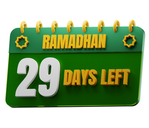 Quedan 29 días para el Ramadán  3D Icon