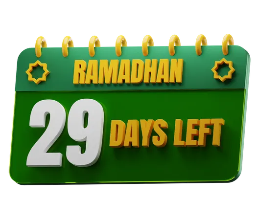 Quedan 29 días para el Ramadán  3D Icon