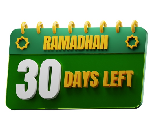 Quedan 30 días para el Ramadán  3D Icon