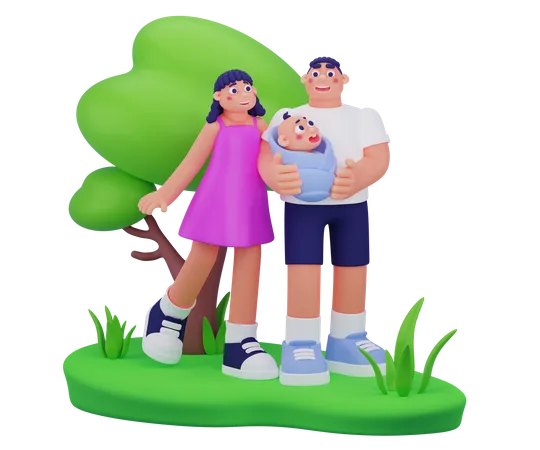 Família feliz  3D Illustration