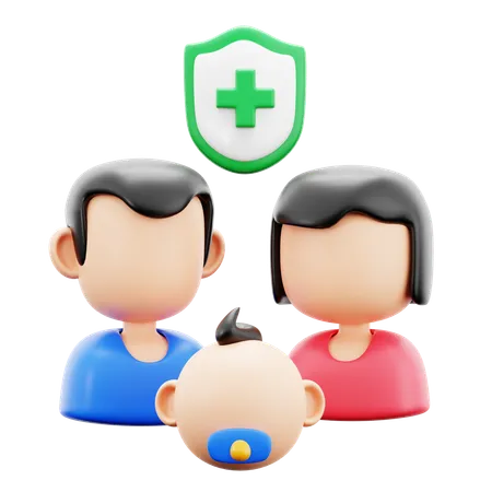 Famille en bonne santé  3D Icon