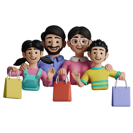 Shopping en famille  3D Icon