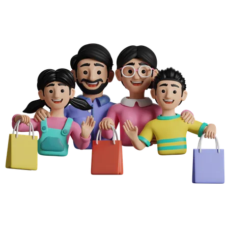 Shopping en famille  3D Icon