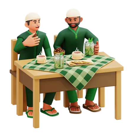 가족 금식 깨기  3D Illustration