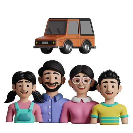 Family Car  3D Icon