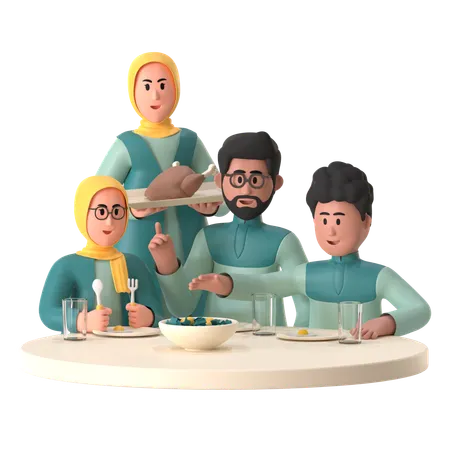 Family Feast  3D Illustration
