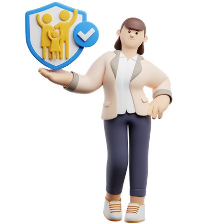 Family Insurance Protection  3D Icon