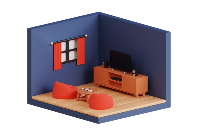 Family Room  3D Illustration