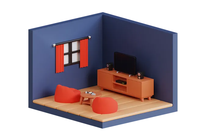 Family Room  3D Illustration