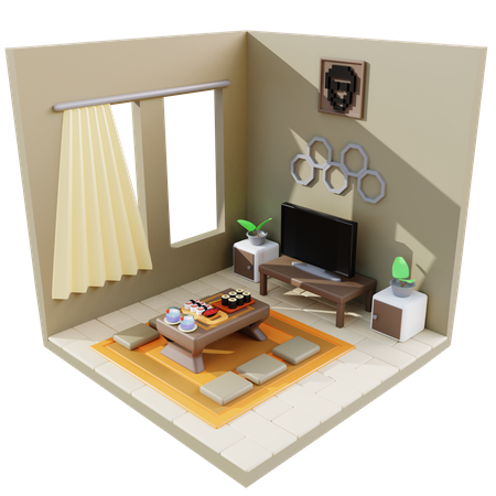 Family Room  3D Icon