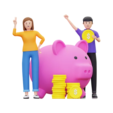 3 D Piggy Bank Savings Illustration 3D Illustration