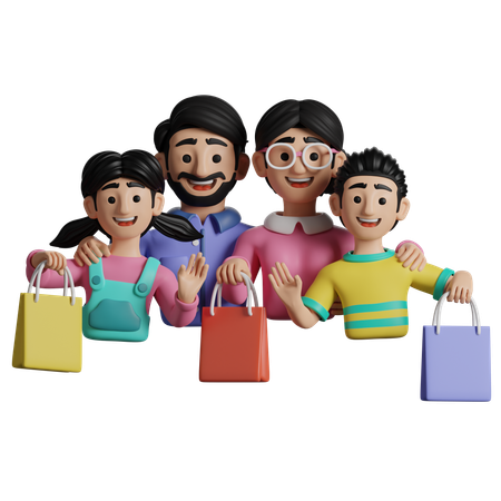 Family Shopping  3D Icon