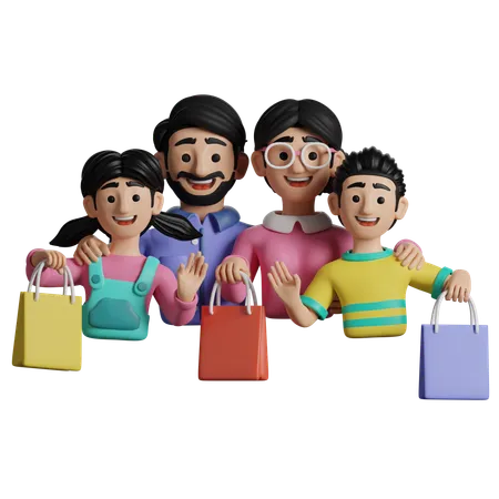 Family Shopping  3D Icon