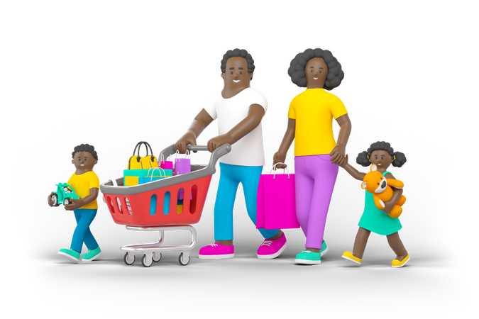 Family Shopping  3D Icon