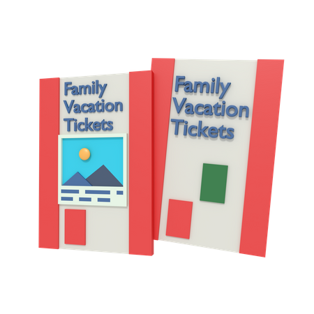 Family Vacation Tickets  3D Icon