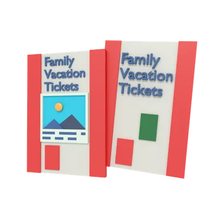 Family Vacation Tickets  3D Icon