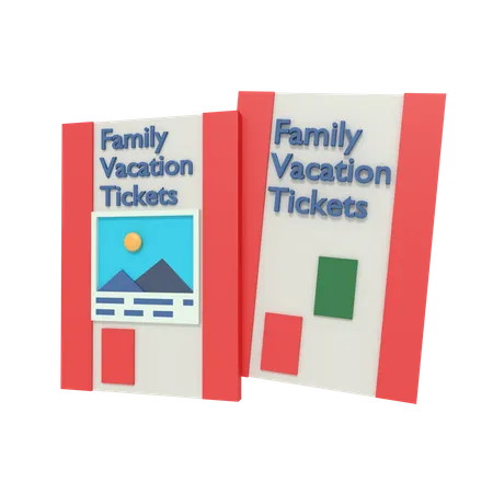 Family Vacation Tickets 3D Icon