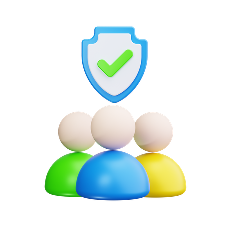 Family With Shield  3D Icon