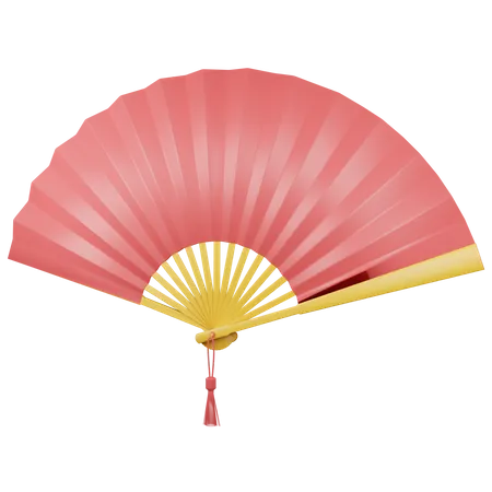 3 D Render Chinese Fan Illustration 3D Icon