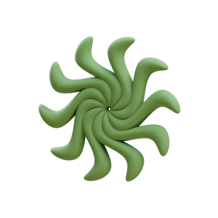 Fan spiral 3D Illustration