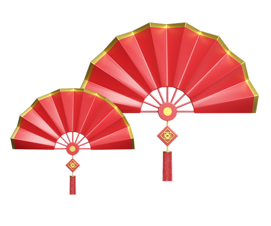 Fan With Tassel  3D Icon