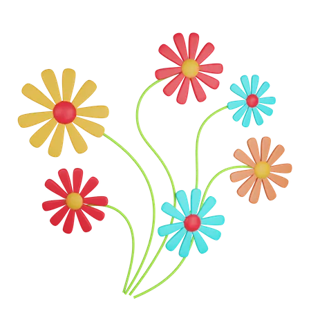 Fancy Flower 3 D Illustration Contains PNG BLEND GLTF And OBJ Files 3D Icon