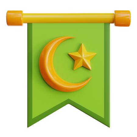 Fanion islamique  3D Icon