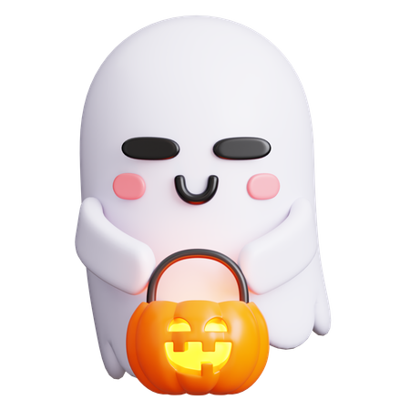 Fantasma com abóbora  3D Icon