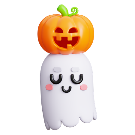 Fantasma com Jack O Lantern  3D Icon