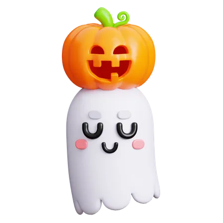 Fantasma com Jack O Lantern  3D Icon