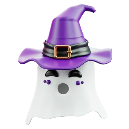 Fantasma com chapéu de bruxa  3D Icon