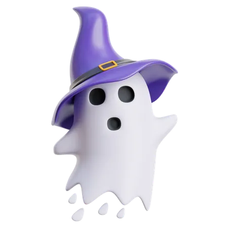 Fantasma com chapéu de bruxa  3D Icon