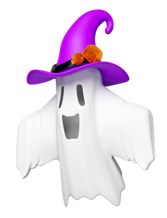 Fantasma com chapéu de bruxa  3D Icon