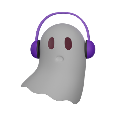 Fantasma com fones de ouvido  3D Icon