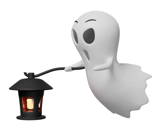 Fantasma com lanterna  3D Icon